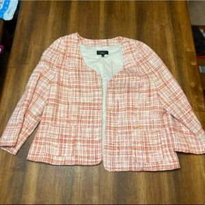 Talbots, Pastel Tweed Open Blazer, 18